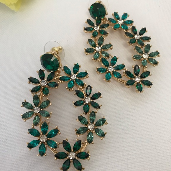 Flower Gold-Tone Drop Earrings - Picture 4 of 17